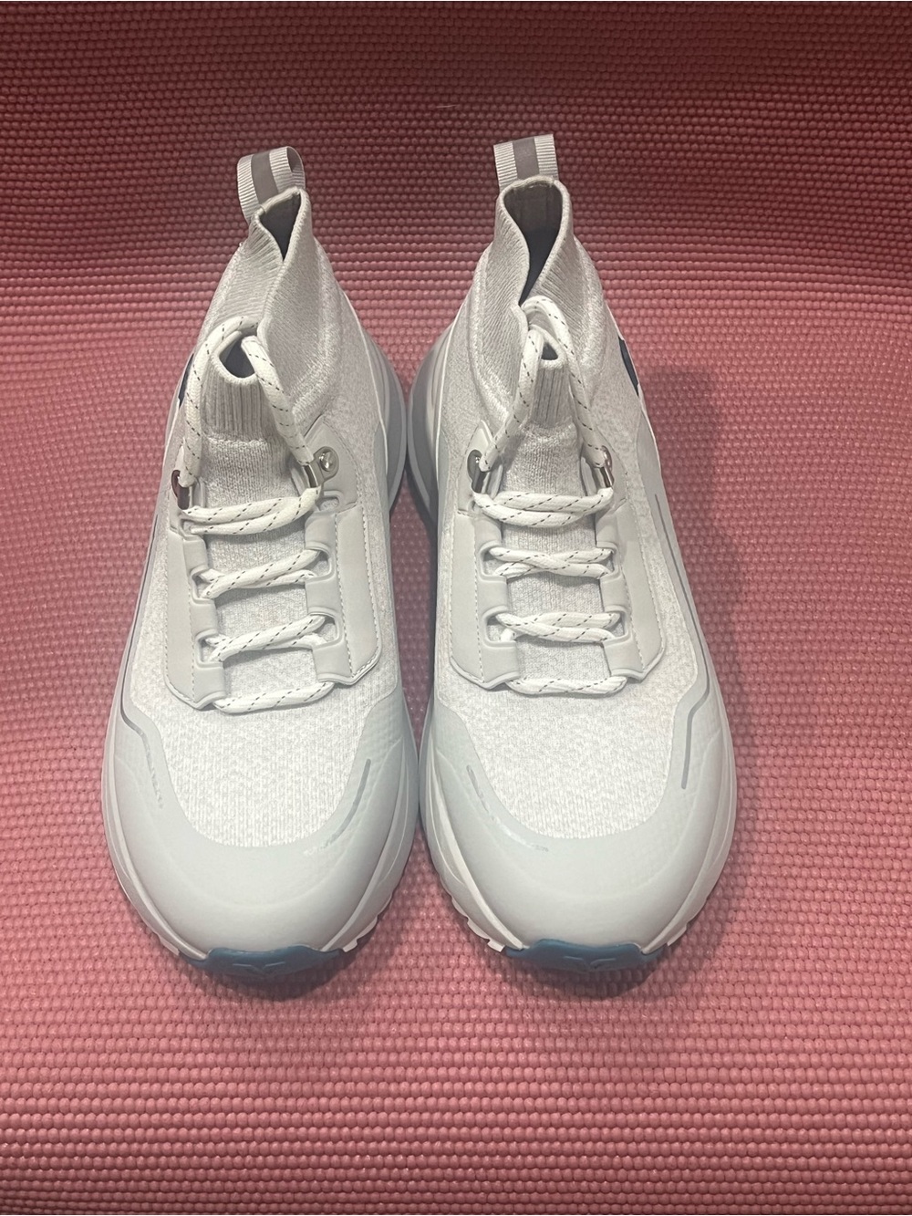 Vessi White Knit High-Top Sneakers